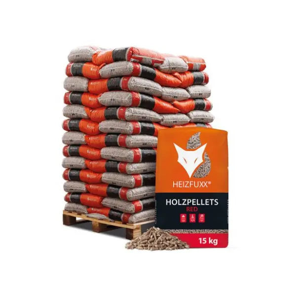 Heizfuxx Holzpellets Red ENplus A1 – 975 kg Palette (65x15 kg) Premium Heizpellets